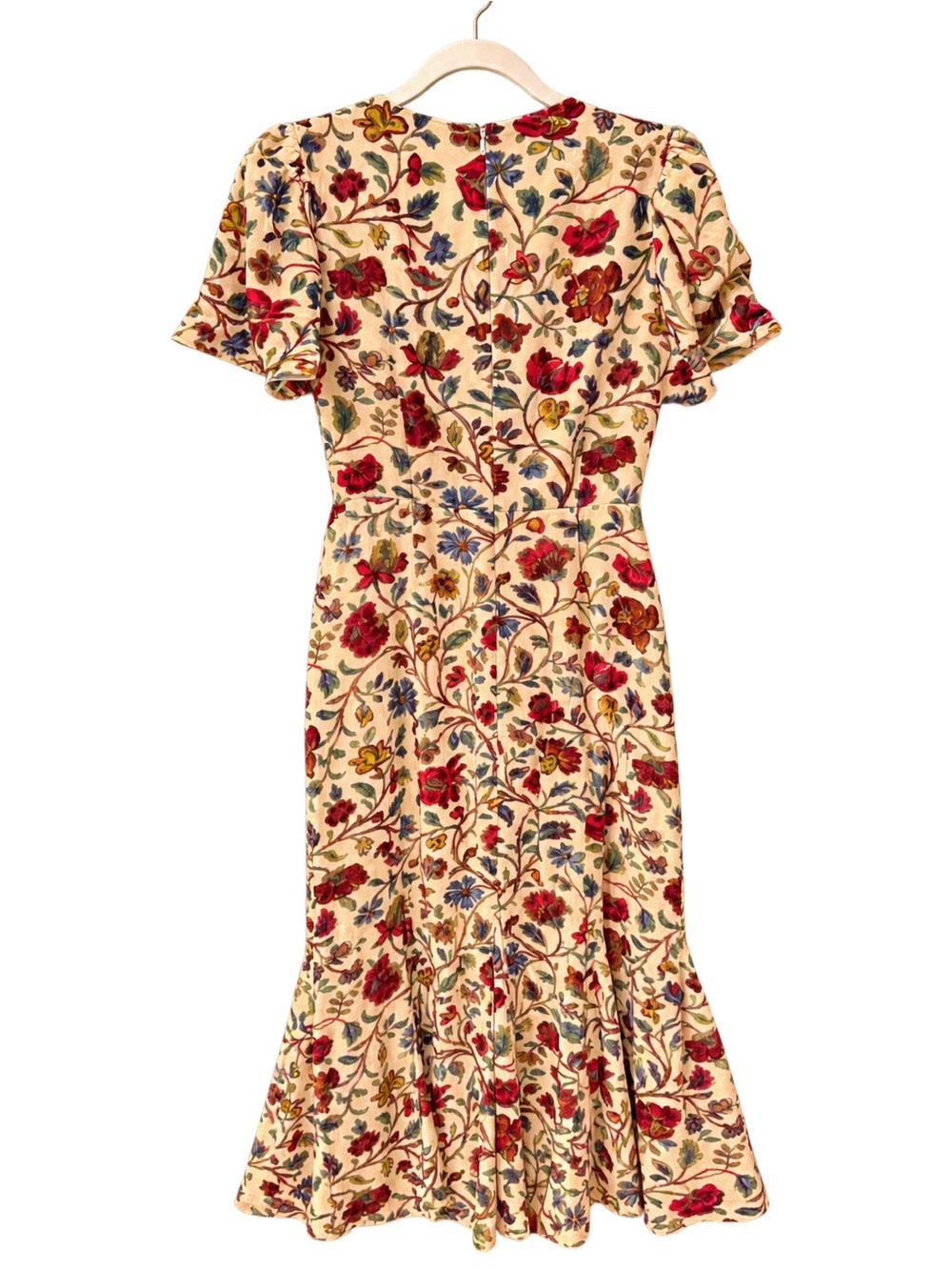 RHODE Ester Floral Velvet Puff Sleeve Midi Maxi Dress size 10 - Picture 4 of 6